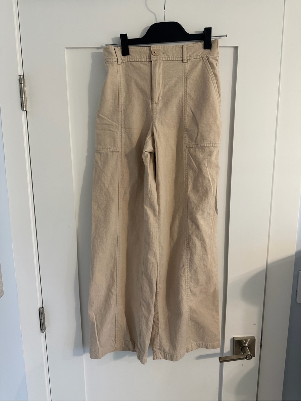 Loft Outlet Wide-Leg High-Rise Tan Trouser  Pants